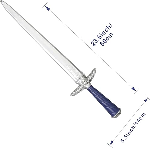 Miniatura 4 de Espada corta medieval de 23 pulgadas de espada vikinga falsa de espuma, disfraz de Halloween, accesorios de juego