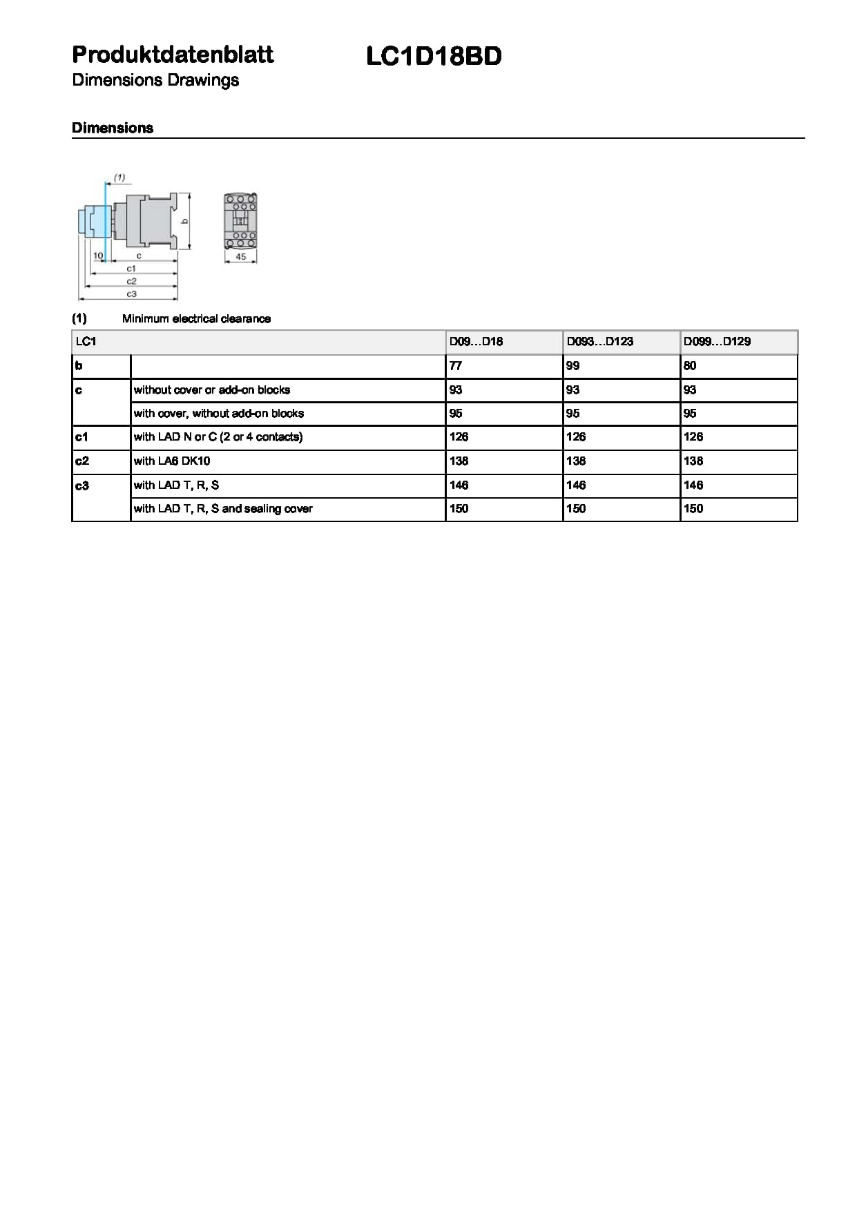 Schneider Electric LC1D18BD TeSys D, Contactor, 3P AC-3, <=440 V 18 A, bobina 24 VCD, Antip