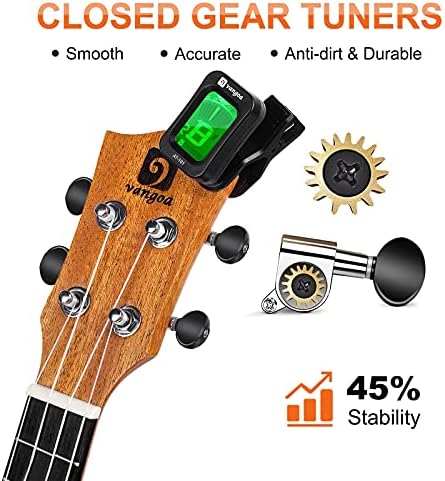 Vangoa Soprano Ukulele Beginner Kit 21 Inch Ukulele Mahogany for Starters Students Kids with User Manual and Gig Bag 5 51pGCmTHTSL. AC