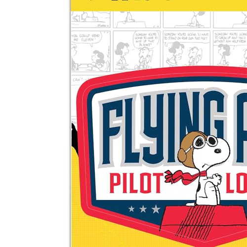 Image of Peanuts Snoopy Flying Ace Pilot Lounge Adhesive Vinyl Decal - Fun Snoopy Sticker for Travel Gear, Suitcase, or Car