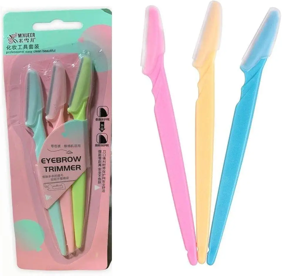 Kit 03 Navalhas Feminina P/Design Sobrancelha Navalhete