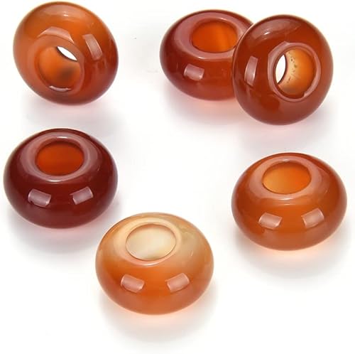 Miniatura 9 de Adabele 10 cuentas espaciadoras redondas con patrón de rayas blancas de ónix negro natural de 0.555 pulgadas (agujero grande de 0.276 pulgadas) para