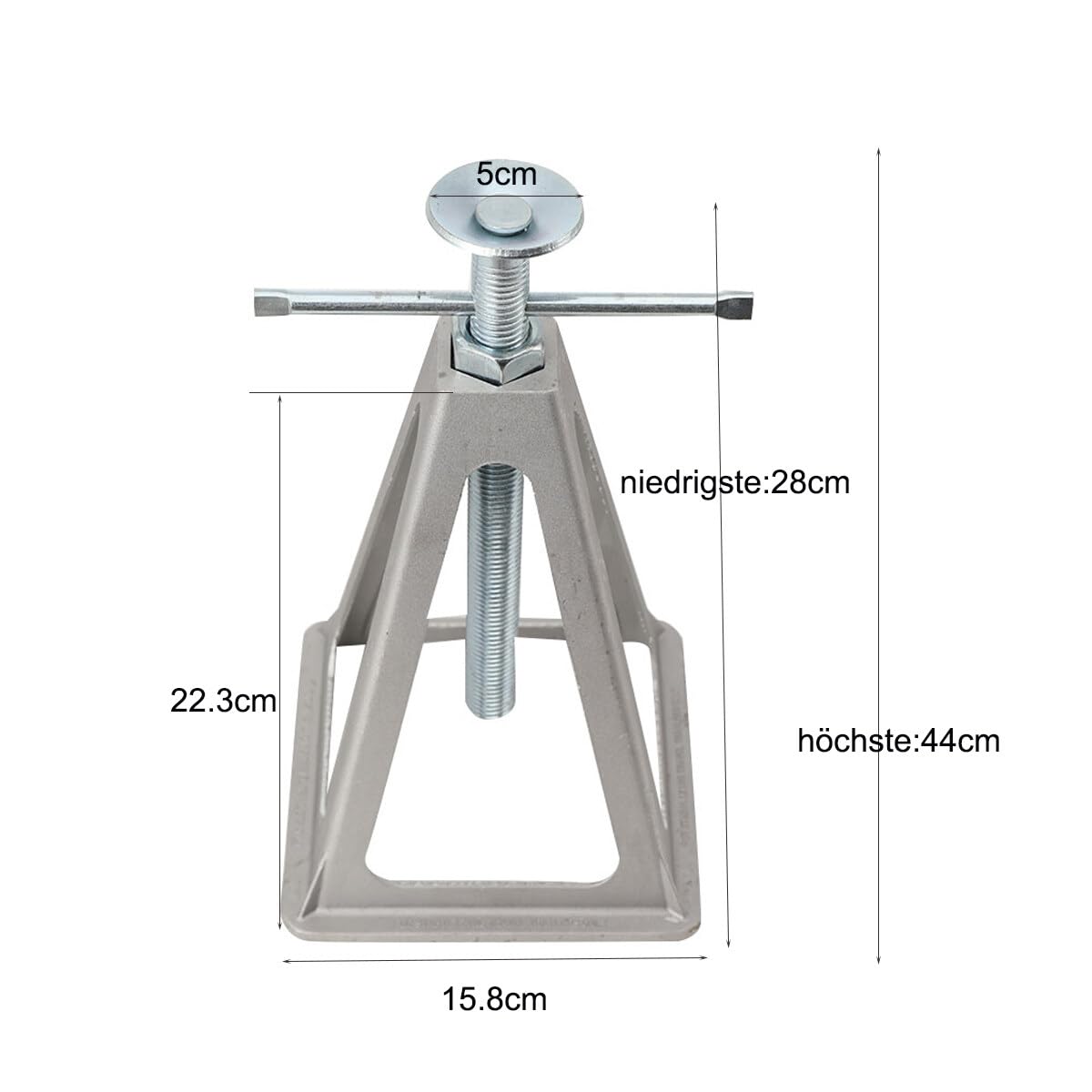 Soporte de Apoyo para Caravanas, Pack 4 Gatos Pequeños, Gatos de Apilamiento de Aluminio, Altura Regulable de 28cm a 44cm, Capacidad de Carga de 3600 kg