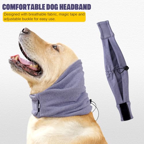 Coppthinktu: Faixa de cabeça com capuz calmante para cães, protetores de orelha para alívio da ansie