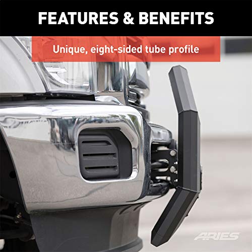 Image of ARIES 2165102 AdvantEDGE Black Aluminum Truck Bull Bar with Lights, Select Ram 1500