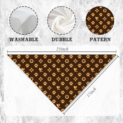 Cute Dog Paw Print Pet Bandana, Dog Luxury Design Scarf Pet Accessories, Adjustable Comfortable Triangle Pets Scarf for Small Medium Dogs - Image 3