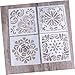LALADEFIEE 4pcs Elegant Flower Spray Painting Templates Wall Stencils for Painting Tile Stencils Cake Decorating Retro Totem Spray Template DIY Baking Tool