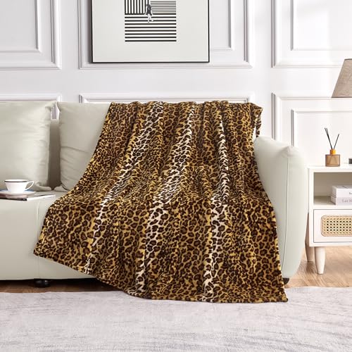 Edenleaf Leopard Print Blanket Fleece Throw for Bed Sofa Travel and Camping, Super Soft Cozy Fluffy Plush Cheetah Print Blanket for All Seasons 50"x60" (Dark Brown) by Edenleaf - Image 5