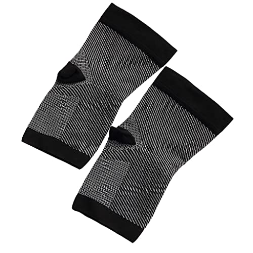 ChuYiElegance Calcetines para, con Soporte para El Arco Del Pie para Uso Diario, Negro + negro M