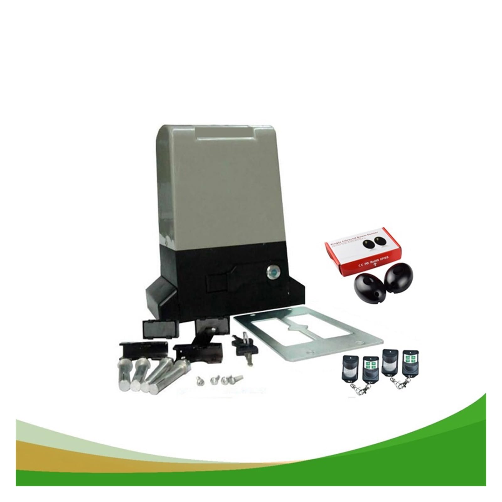 Kit para abrir puertas, Motor de apertura puerta corredera automática for hasta 800 kg (fotocélulas, botón, lámpara, teclado, abridor GSM opcional)(Kit8)