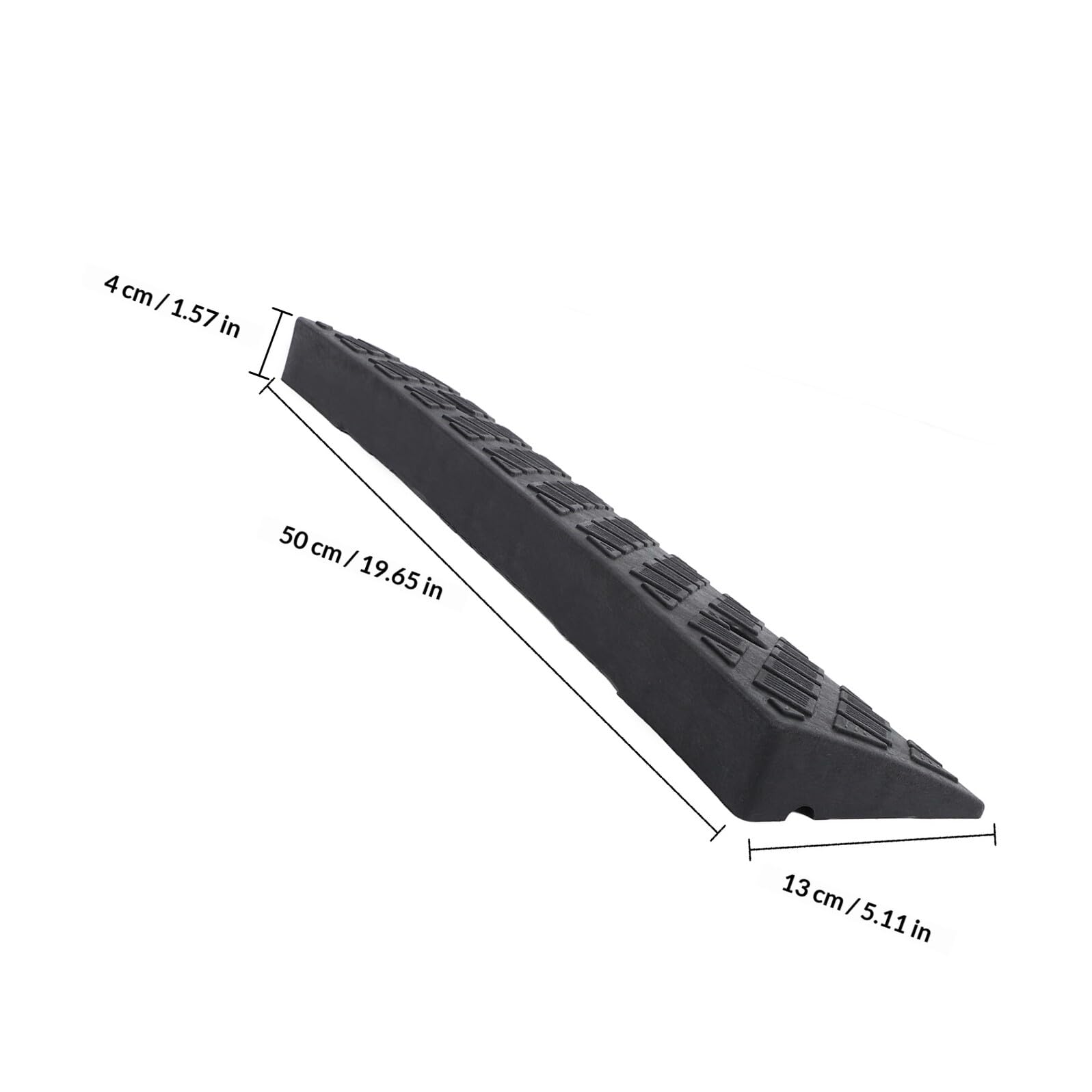 Rampas de Acceso para Vehículos 2 Piezas Plástico Negro 50X13X4 CM Antideslizantes para Uso en Garajes y Rampas de Bordillo para Sillas de Ruedas