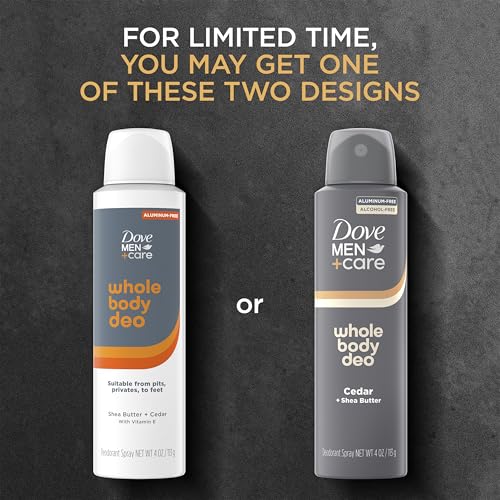 DOVE MEN + CARE Whole Body Deo Spray Cedar + Shea Butter – Aluminum‑Free, Gentle Full‑Body Odor Control, Dermatologist‑Tested | 4 oz - Image 4