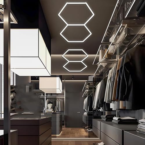 Éclairage de garage hexagonal LED 6500K réglable pour atelier auto