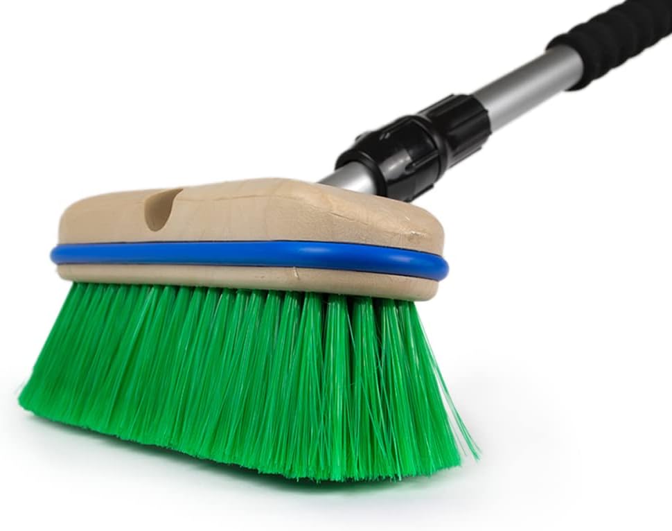 Premium Large Convertible, Soft TOP and TONNEAU Cover Cleaning Brush System with Premium Telescopic Pole