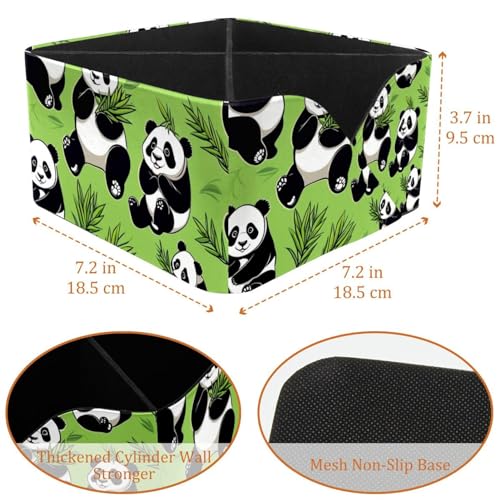 Porte-stylos rectangulaire panda vert : pot à crayons à 2 compartiments