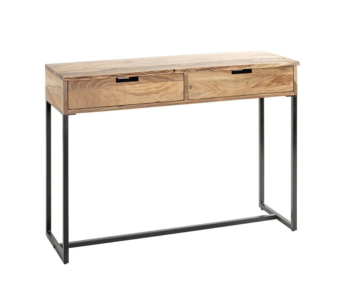 HAKU console, acacia, black, solid wood, metal - Dim.: W 100 x D 35 x H 75 cm, Style: Urban Collective