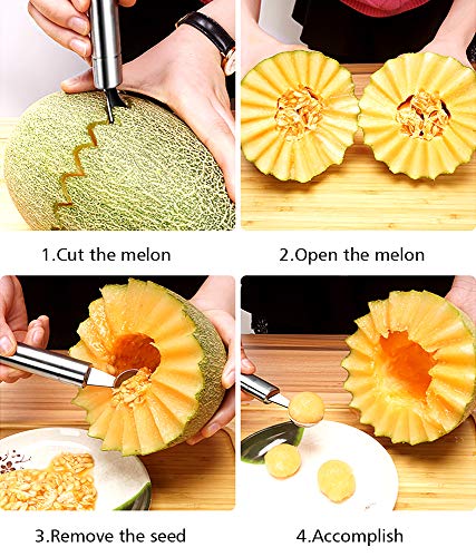 Fruit Vegetable Cutter Shapes Set, Mini Pie And Cookie Stamps Mold(8 Pcs) With Melon Baller Scoop ＆ Carving Knife, Stainless Steel, Diy Fun Food Decorating Tools Cookie Cutter For Kitchen #TOP5