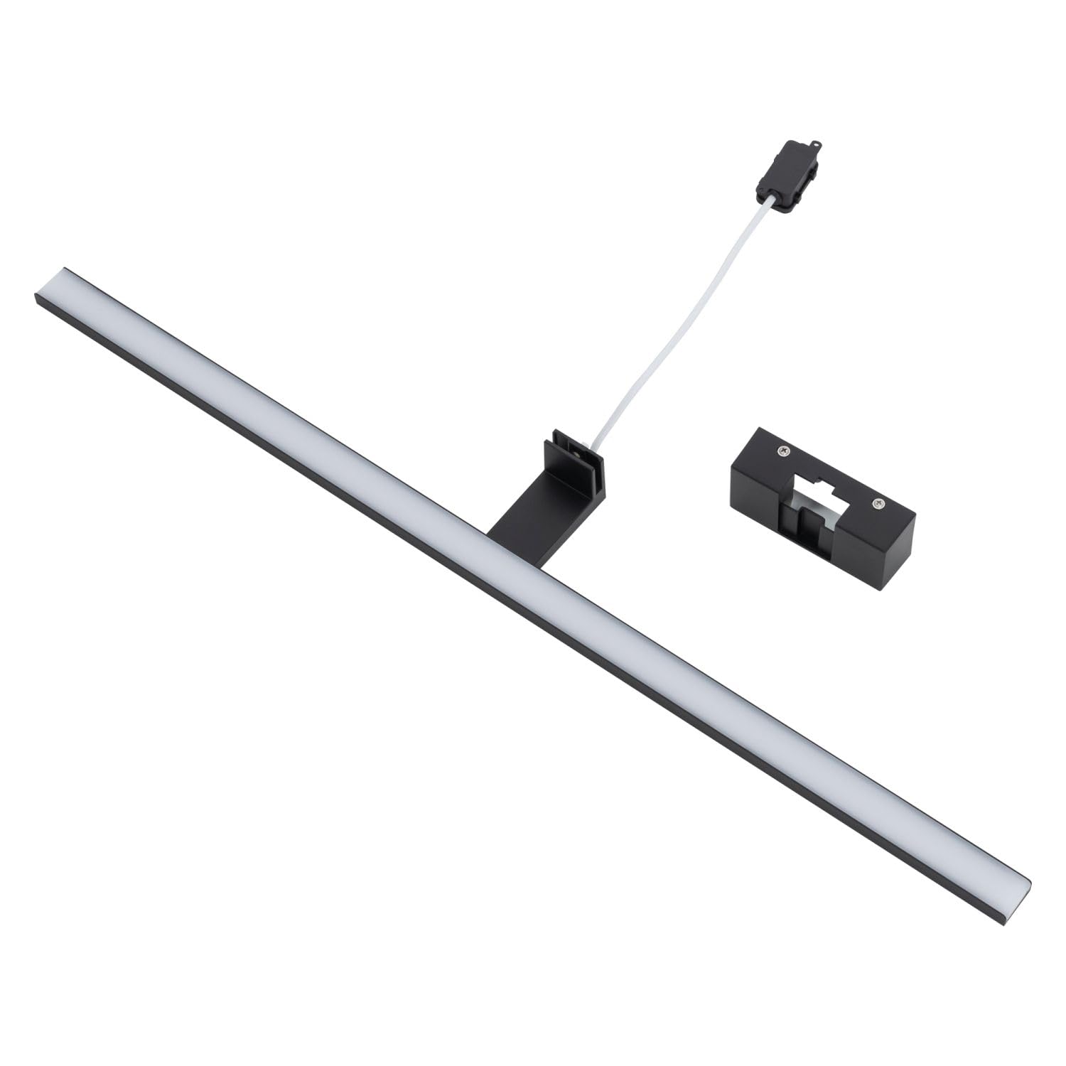 LED Spiegelleuchte Bad 80 cm lang groß IP44 Schwarz 4000 K 1100 lm neutralweißes Licht hell Metall Wandlampe innen Spiegel Badezimmer