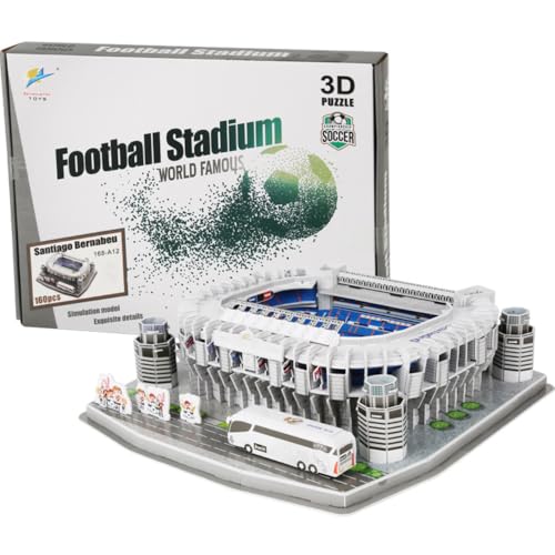 Lot de 160 puzzles 3D - Stade de football - Petit modèle - Boîte de construction