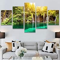 SIGNWIN 5 Panel Canvas Wall Art Modern Art Dramatic Farmhouse/Country Mountain Multicolor Nature Photography for Home Decorations Ready to Hang - 60