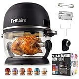Non Toxic Air Fryer™ - Glass AirFryer 5 Quart w/ 360 Visibility, Self-Cleaning, 400F Vortex Air Fryer for Even Cooking, BPA-Free Teflon Free, 9-in-1 Functions, Rotisserie, Roast, Bake, Black