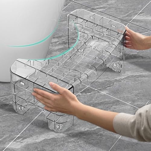 LITAITAI Toilet Stool,Portable Removable 8-Inch Bathroom Stool,Non-Slip Adult Squatting Stool,Child-Assisted Step Stool,Poop Stool Adult Healthy Gift (Clear)