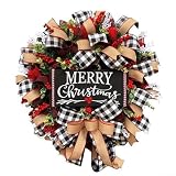 Guirnalda de letras de Navidad simulada de frutas rojas para familiares, amigos y vecinos, extiende alegría navideña y trae alegría