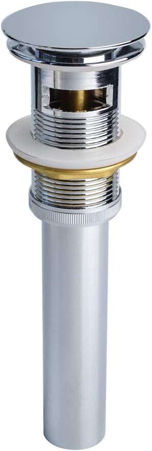 Hydro Master Feather Touch P.O. Grid Drain 1 1/4”8” Pop Up Drain with Overflow, brass