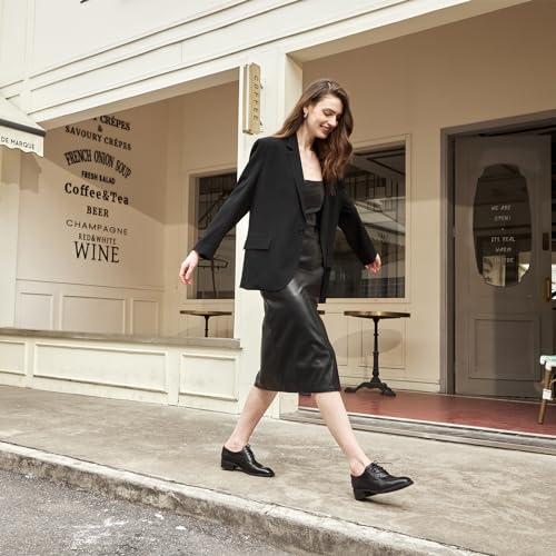 Image of BEAU TODAY Oxford Shoes for Women Leather Brogue Wingtips Dress Shoes