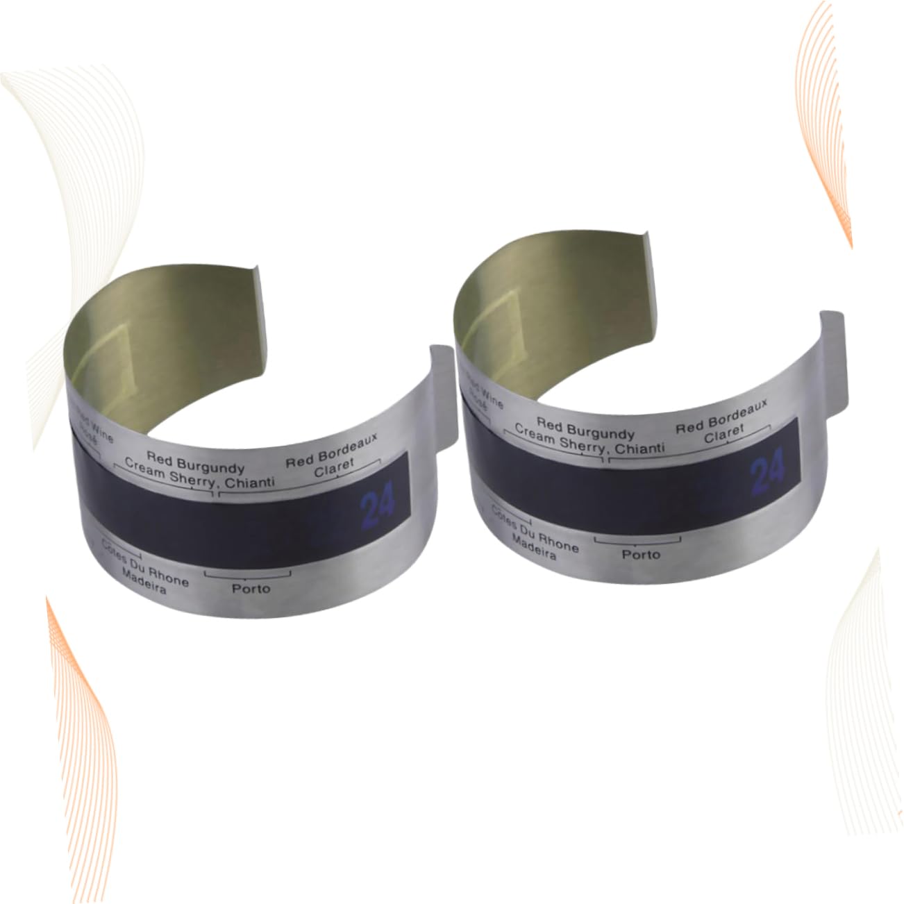 Homoyoyo 2 Pcs Stainless Steel Wine Temperature Gauge Bracelet - Perfect for Wine - Milk & Beverage Bottles