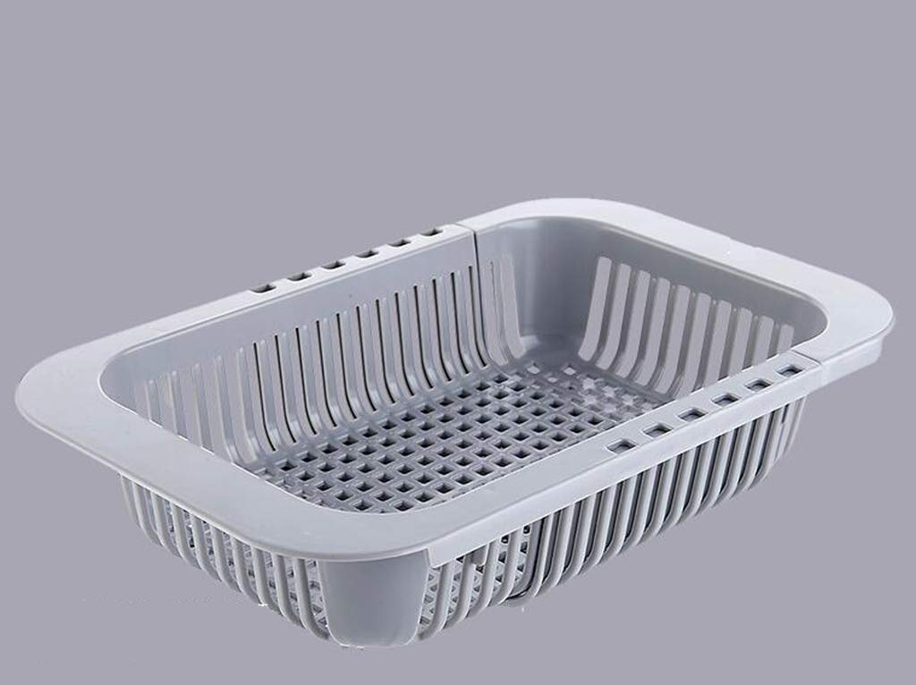 Escurridor rectangular de plástico ABS extensible para frutas y verduras 23 x 18,5 x 6,5 cm