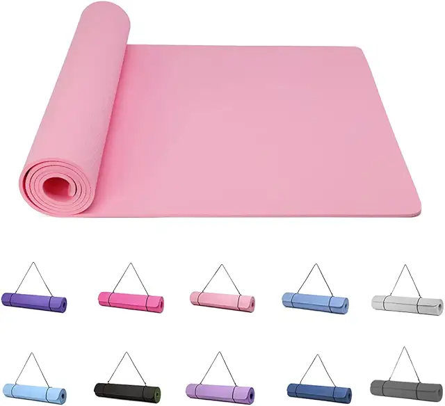 Good Nite Yoga Mat - Non-Slip TPE Exercise Mat for Women, 6mm Thick with Carry Strap