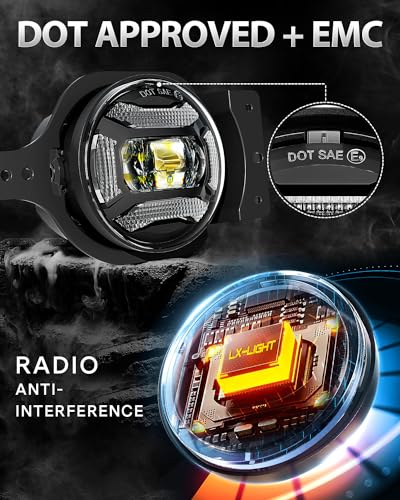 Image of LX-LIGHT 60W Extremly Bright LED Foglights with DRL Compatible with Jeep Wrangler JL Sport Rubicon Steel Front Bumper 2018-2023, EMC Built In