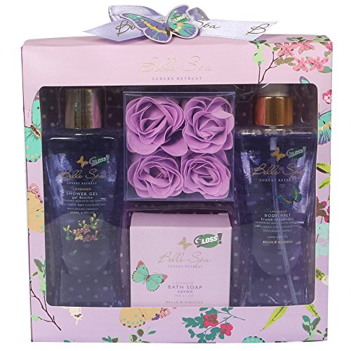 Preisvergleich Produktbild Gloss! Box Badseifenblumenblätter Schöne, purple Geschenk-Box - Bade-Geschenk