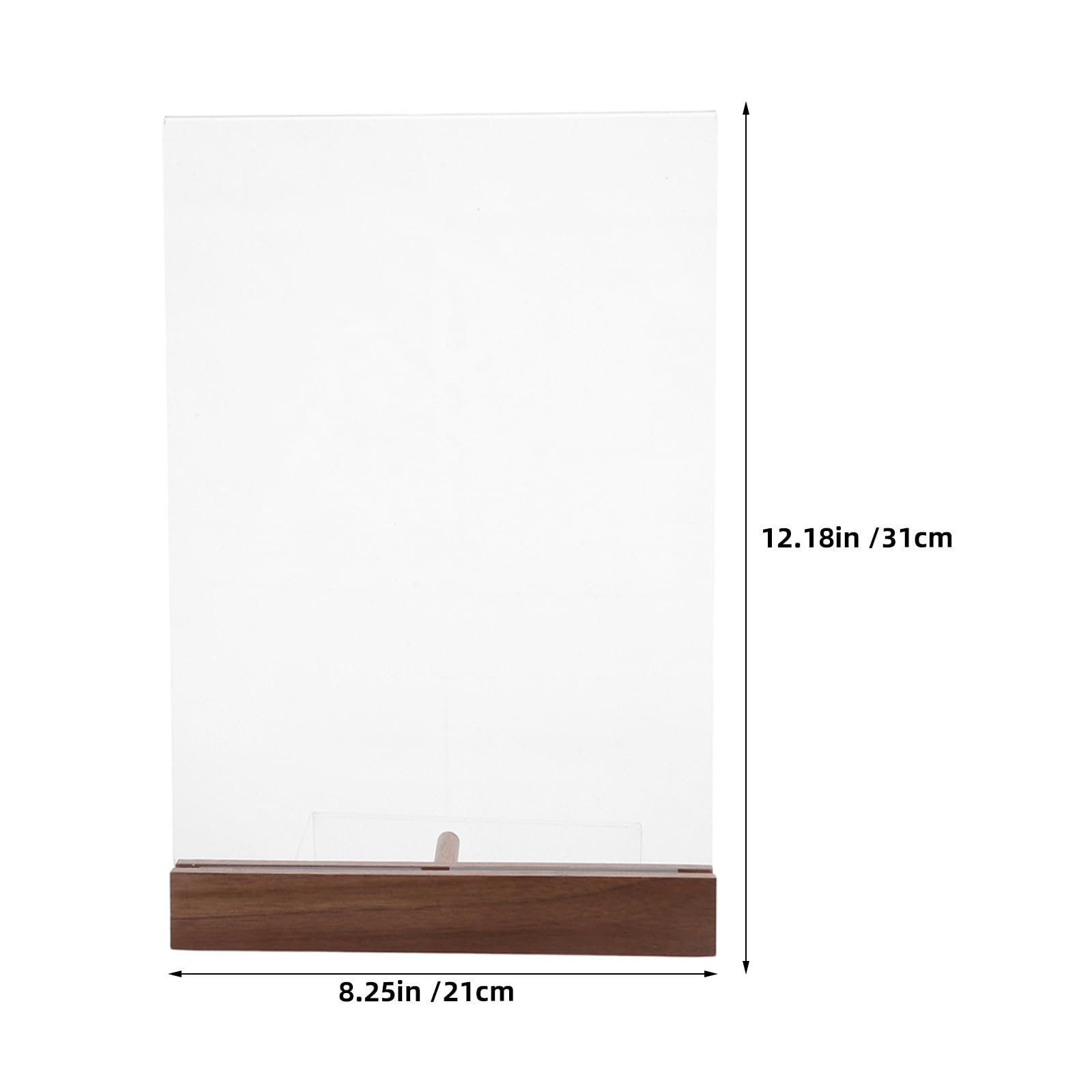 Artibetter 2 Stück transparente Acryl-Schildhalter – Vertikaler A4-Präsentationsständer mit Holzstaffelei, schräges Design für Gewerbescheine, Speisekarten, Flyer, Poster oder Menükarten