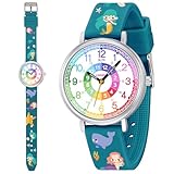 Time Teacher Kids Watch for Children Girls Boys,Cartoon Waterproof Analog Watches for Girls Ages 3-12,Toddler First Watch with Quartz Movement,Educational Teaching Watch Gifts with Easy To Read Dial
