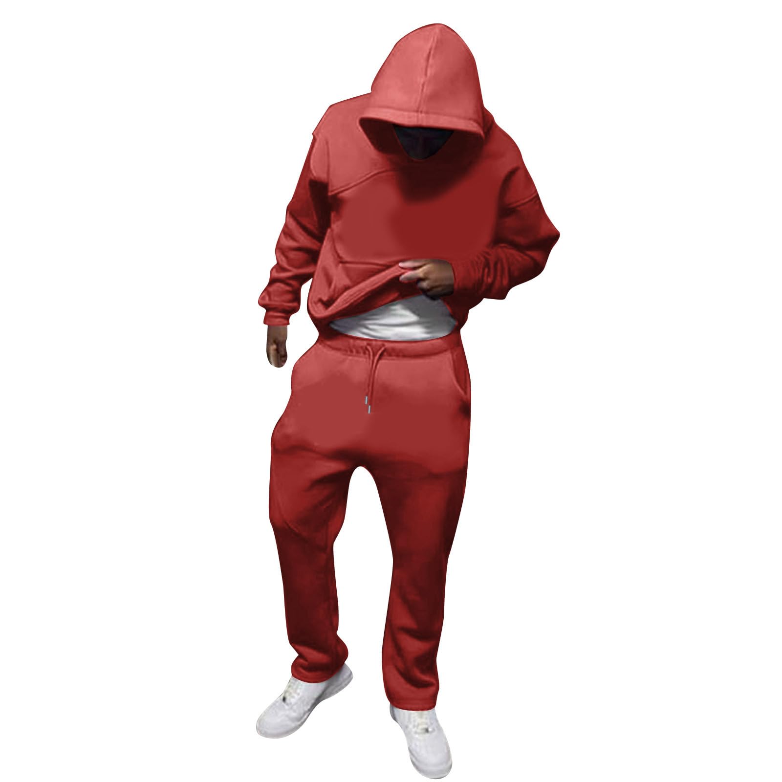 Tuta Uomo Completa Invernale Felpata Due Pezzi Felpa E Pantalone Set Tracksuit Tute Da Ginnastica Felpa Per Palestra Fitness Uso Quotidiano Tute Felpate Uomo