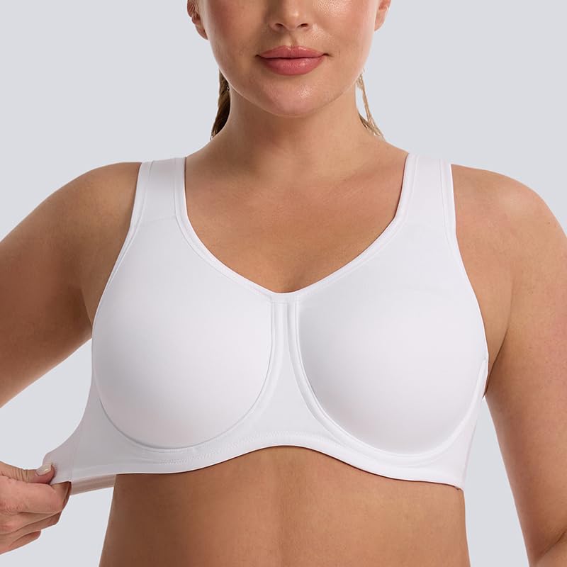 Image of Women's Underwire Sports Bra High Impact Plus Size Full Support Running Bra