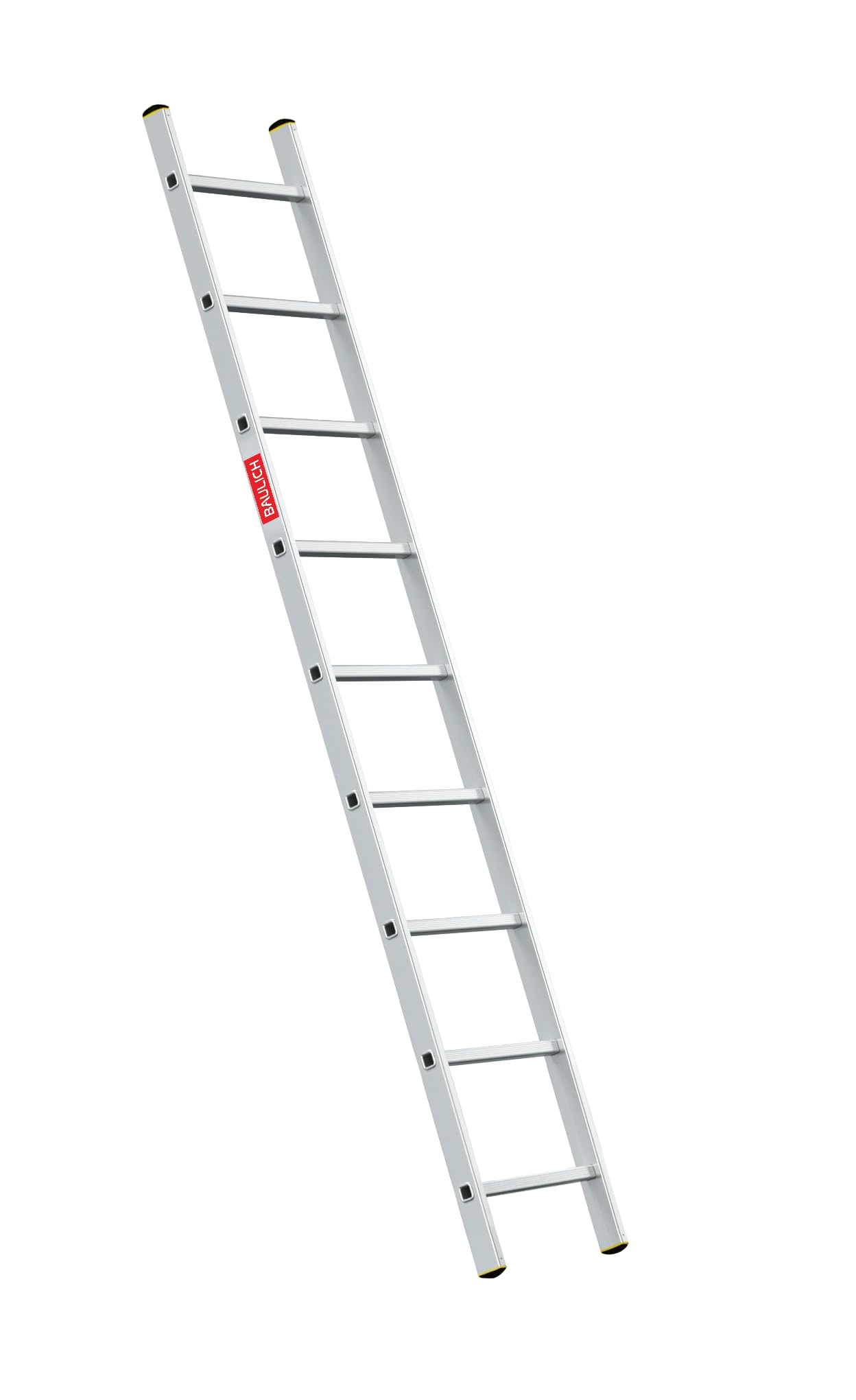 Echelle Aluminium - 1x9 - Professionnelle, pour la Maison, Le Jardin, Les Travaux de Rénovation, la Ferme, Pieds Antidérapants, Échelons Rainurés, 3,4 kg, avec Crochet