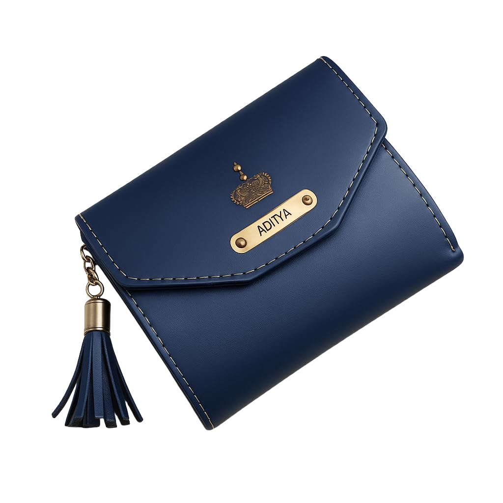 Personalized Women’s Leather Clutch | Custom Name Engraved Purse with Tassel-image-39