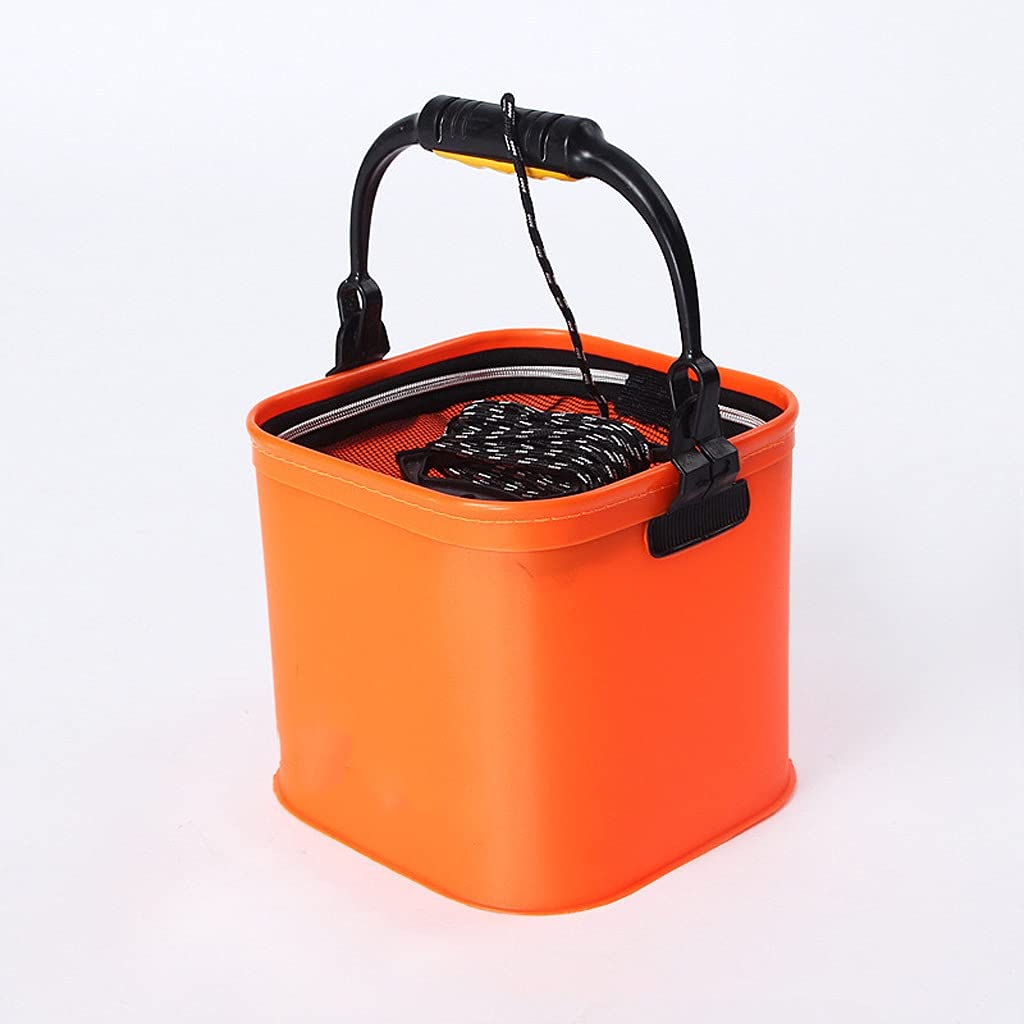 Secchio Pieghevole Per Pesca OPHCALL - Serbatoio Acqua Per Pesci Vivi, 35x23x24 Cm, Nero, Portatile - Foto 10