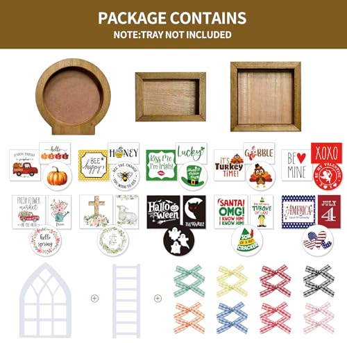 Farmhouse-Bee-Tiered-Tray-Decor-SetInterchangeable-Year-Round-Seasonal-Decorations-Spring-Decorations-for-Home-Decor-Wooden-Frames-Mini-Arch-Ladder-NO-Tray Farmhouse Bee Tiered Tray Decor SetInterchangeable Year Round Seasonal Decorations Spring Decorations for Home Decor Wooden Frames Mini Arch Ladder NO Tray