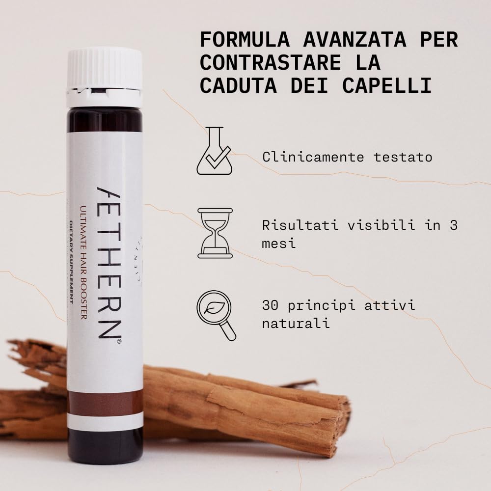 Ultimate Hair Booster - Integratore Liquido con Biotina per la Anticaduta e Ricrescita dei Capelli. Pronto da Bere. Clinicamente Testato per Capelli più Forti e Brillanti. 28 Fiale