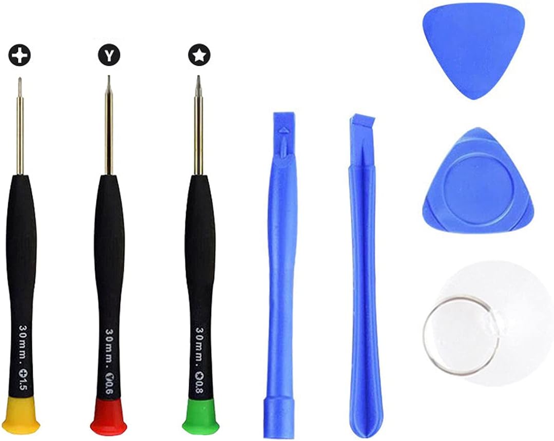 8PCS Mobile Phone Repair Tools Kit Multifunction Cell Phone Repair Screwdriver Kit Color Cap Suitable for Repair of Mobile Phones,Watches or Glasses.