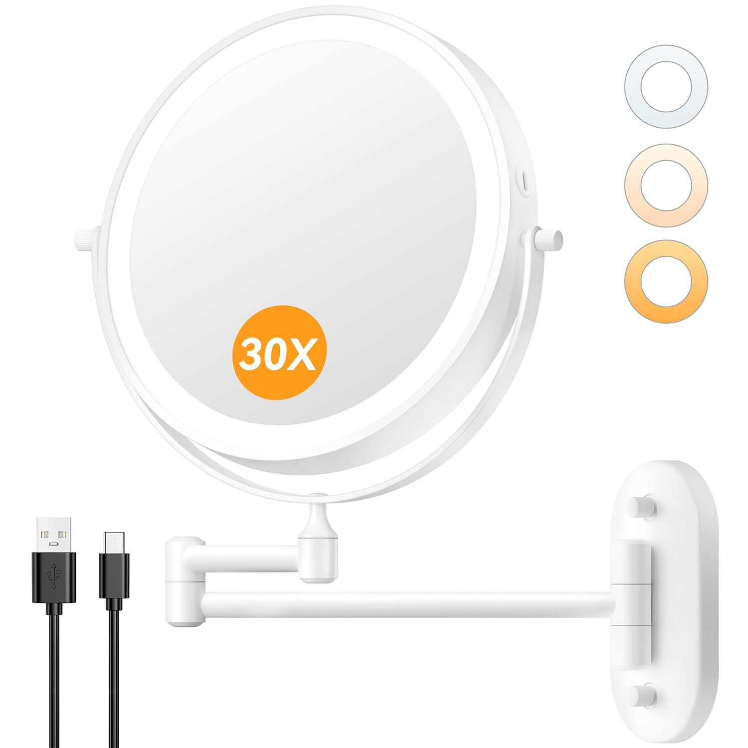 Auxmir Wall Mounted Makeup Mirror with Light