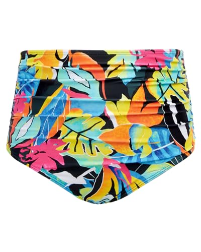 Image of Tempt Me Women High Waisted Bikini Bottom Retro Ruched Swim Bottom Shirred Tankinis Brief