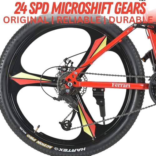 Image of LIMIT Sports Folding Cycle for Adults with Gear | 26T Foldable Cycle for Men with 24 Gears | Premium Paint Finish | Magnesium Alloy Wheel Cycle| Hartex Tires | Dual Suspension & Dual Disc Brakes