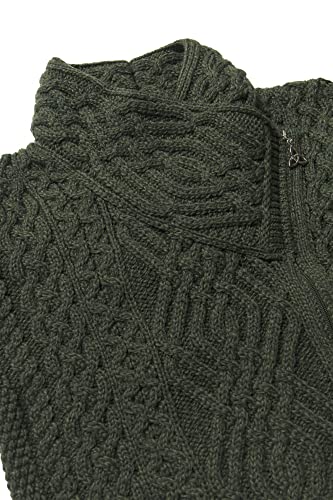 Image of Aran Crafts Irish Women's Cable Knit Side Zip Wool Jacket (Z4630)