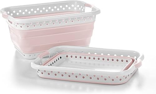 Miniatura 4 de Pop & Load Collapse & Store 1 cesta grande de plástico plegable de 25 pulgadas, cesta de almacenamiento y organización portátil que ahorra espacio,