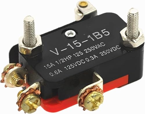 100Pcs V-15-1B5 Touch Switch Snap Roller Hinge Lever SPDT Momentary Micro Limit Switch 1NO1NC 10A250V (Size 1)